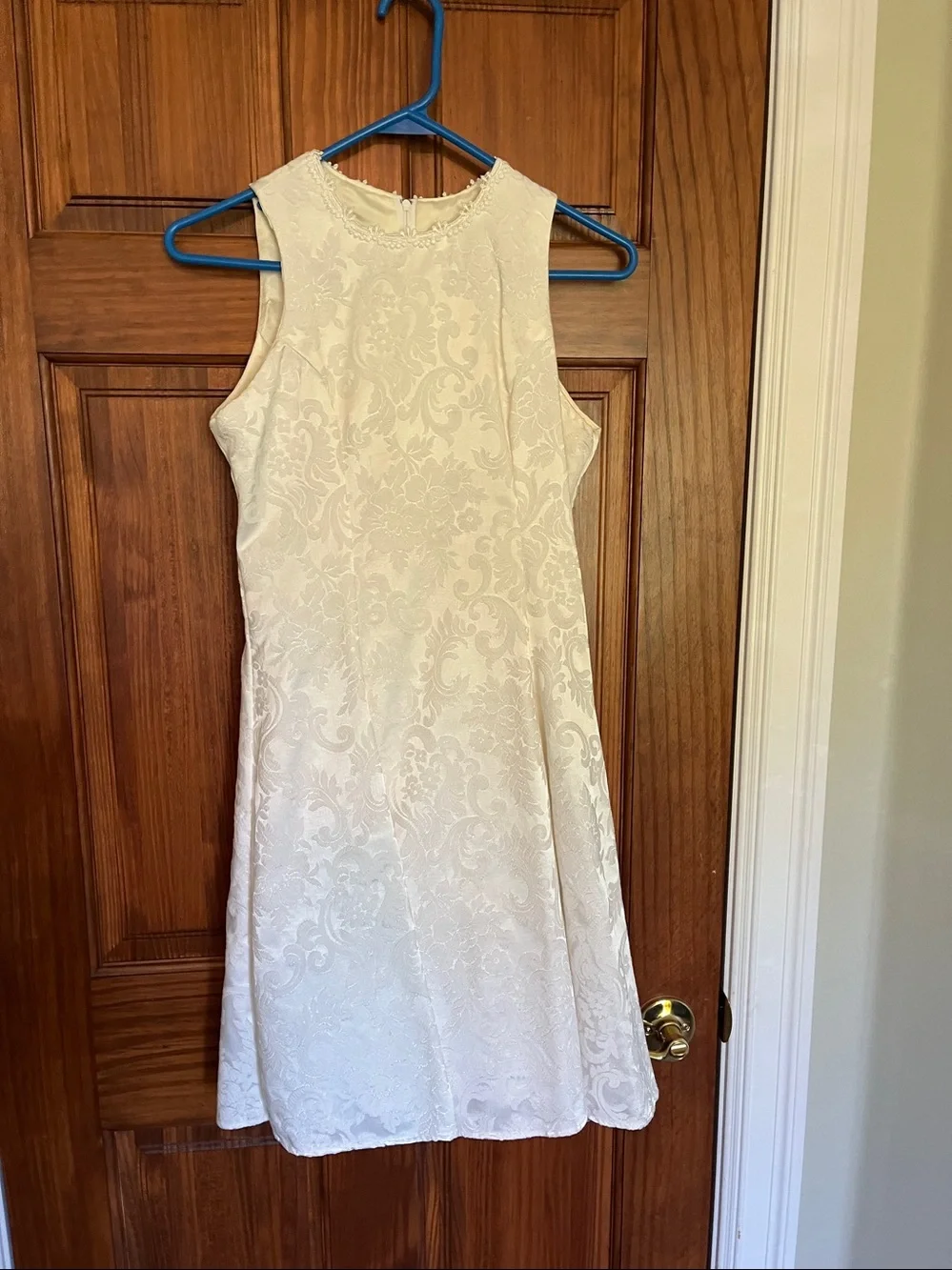 Jessica McClintock Ivory Floral Brocade Dress with Matching Bolero